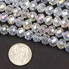 Crystal 6x8mm Clear Faceted Rondelle Beads with an AB finish - Approx. 15.5 inch strand