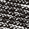 Crystal 6x8mm Opaque Jet Black Faceted Rondelle Beads - Approx. 15.5 inch strand