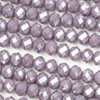 Crystal 6x8mm Opaque Heather Purple Faceted Rondelle Beads with a Silver AB finish - Approx. 15.5 inch strand