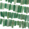 Green Aventurine 10x30-36mm Top Side Drilled Rectangle Slab Beads - 15 inch strand