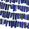 Lapis 10x30-36mm Top Side Drilled Rectangle Slab Beads - 15 inch strand