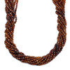 Multicolor Orange Garnet 4mm Faceted Round Beads - 15 inch strand