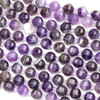 Amethyst 8mm Faceted Lantern Round Beads - 15 inch strand