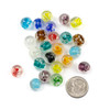 Handmade Lampwork Glass 10mm Mixed Round Beads with Glow-in-the-Dark Sprinkles - 24 per bag