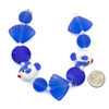 Handmade Lampwork Glass Beach Collection - Matte Cobalt Blue Scallop Shell and Fish Mix