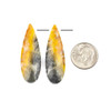 Cherry Tree Beads Bumblebee Jasper 12x39mm Top Side Drilled Teardrop Pendant Pair - 2 pieces 