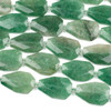 Green Aventurine approx. 25x40mm Teardrop Faceted Slab Beads - 15 inch strand