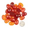 Carnelian 13x18mm Faceted Oval Cabochon - approx. 5mm thick, 1 per bag