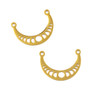 18k Gold Plated 304 Stainless Steel 22x30mm Moon Phases Link/Focal Piece Component - 2 per bag