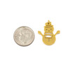 18k Gold Plated 304 Stainless Steel 19x20mm Snowman Charm Component with 4mm Jump Ring - 2 per bag