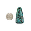 African Turquoise 20x40mm Top Front Drilled Tapered Rectangle Pendant - 1 per bag