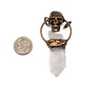 Cherry Tree Beads Electroformed Copper approx. 29x62mm Pendant with Quartz Hexagonal Point, Skull, & Hoop Pendant - 1 per bag 
