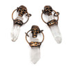 Cherry Tree Beads Electroformed Copper approx. 29x62mm Pendant with Quartz Hexagonal Point, Skull, & Hoop Pendant - 1 per bag 