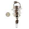 Cherry Tree Beads Electroformed Copper approx. 40x100mm Pendant with 5 Quartz Points and Dangle, Hoop, and 8mm Open Jump Rings - 1 per bag 