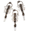 Cherry Tree Beads Electroformed Copper approx. 40x100mm Pendant with 5 Quartz Points and Dangle, Hoop, and 8mm Open Jump Rings - 1 per bag 