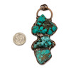 Electroformed Copper approx. 35x80mm Pendant with 3 Turquoise Howlite Nuggets, Hoop, and 8mm Open Jump Rings - 1 per bag