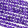 Cubic Zirconia 4mm Dark Purple Faceted Round Beads - 15 inch strand