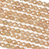 Cherry Tree Beads Cubic Zirconia 4mm Champagne Faceted Round Beads - 15 inch strand 