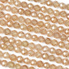 Cubic Zirconia 4mm Champagne Faceted Round Beads - 15 inch strand