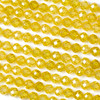 Cubic Zirconia 4mm Yellow Faceted Round Beads - 15 inch strand