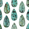 African Turquoise 20x40mm Top Front Drilled Teardrop Pendant - 1 per bag