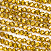 Crystal 4x6mm Opaque Gold Faceted Rondelle Beads - Approx. 15.5 inch strand