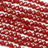 Crystal 4x6mm Opaque Red Faceted Rondelle Beads - Approx. 15.5 inch strand