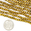 Crystal 3x4mm Opaque Gold Faceted Rondelle Beads - Approx. 15 inch strand