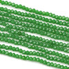 Crystal 2x3mm Opaque Green Faceted Rondelle Beads - Approx. 15 inch strand