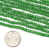 Crystal 2x3mm Opaque Green Faceted Rondelle Beads - Approx. 15 inch strand