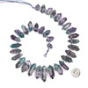 Dyed Blue Amethyst Graduated 8-10x16-30mm Top Drilled Hexagonal Point Beads - 16 inch strand