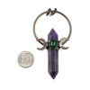 Electroformed Copper approx. 40x72mm Pendant with Amethyst Point, Two Moons, Hoop, and 8mm Open Jump Rings - 1 per bag