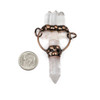 Cherry Tree Beads Electroformed Copper approx. 30x56mm Pendant with Large Quartz Point, 3 Small Quartz Points, Hoop, and 8mm Open Jump Rings - 1 per bag 