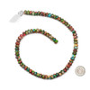 Cherry Tree Beads Dyed Fiesta Rainbow Impression Jasper 5x8mm Rondelle Beads - color #06 shown next to a coin for size reference on a 15-inch strand.