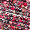 Dyed Pink and Dark Blue Impression Jasper 8mm Round Beads - color #27, 15 inch strand