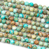 Dyed Light Turquoise Blue Impression Jasper 6mm Round Beads - color #24, 15 inch strand