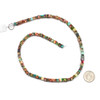 Cherry Tree Beads Dyed Fiesta Rainbow Impression Jasper 4mm Cube Beads - color #06 shown next to a coin for size reference on a 15-inch strand.