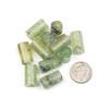 Large Hole Prehnite approx. 10x16mm Faceted Tube Beads with 2.5mm Drilled Hole - 8 inch strand