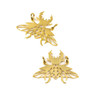 Cherry Tree Beads 18k Gold Plated 304 Stainless Steel 22x30mm Scarab Link/Focal Piece Component with 5mm Jump Rings - 2 per bag 