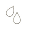 Silver 304 Stainless Steel 17x28mm Teardrop Component with 2 Loops - 2 per bag