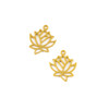 18k Gold Plated 304 Stainless Steel 12x14mm Tiny Lotus Charm Componments - 2 per bag