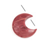 Rhodonite 27x30mm Top Drilled Moon Pendant - 1 per bag