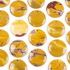 Yellow Mookaite 40mm Top Front to Back Drilled Coin Pendant with a Flat Back - 1 per bag