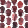 Burgundy Mookaite 35x45mm Top Front to Back Drilled Oval Pendant with a Flat Back - 1 per bag