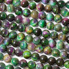 Dyed Green Rainbow Tigereye 8mm Round Beads - 15 inch strand