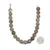 Large Hole Gray Moonstone 10mm Round Beads with a 2.5mm Drilled Hole - approx. 8 inch strand