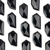 Black Obsidian approx. 20x40mm Top Front Drilled Faceted Free Form Pendant - 1 per bag