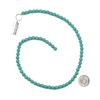 Glow-in-the-Dark Glass Round Beads - 6mm, Teal Green #10, 15 inch strand, displayed alongside a dime for size reference, ideal for jewelry making and crafts with stunning beads that glow in the dark.