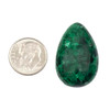Malachite 18x30mm Top Front Drilled Teardrop Pendant with a Flat Back - 1 per bag