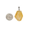 Citrine approx. 18x24mm Free Form Pendant with Grooved Stainless Steel Bail - 1 per bag